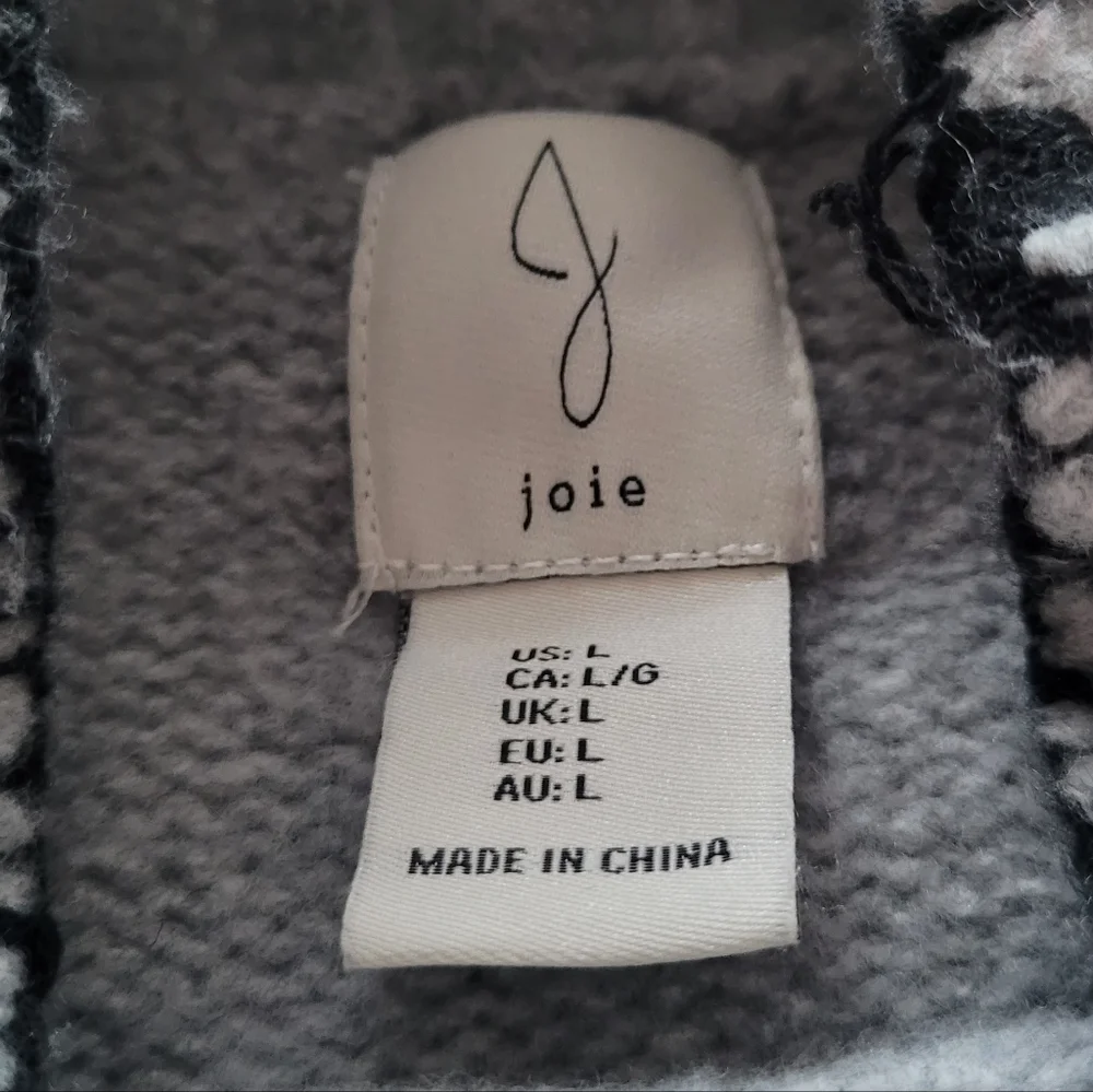 NWT Joie Supersoft Oversized Fit Sweater With A Blanket Stitch In Dove Grey Sz L - Picture 2 of 7